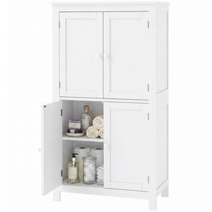 Armoire de salle de bain à 4 portes, blanche