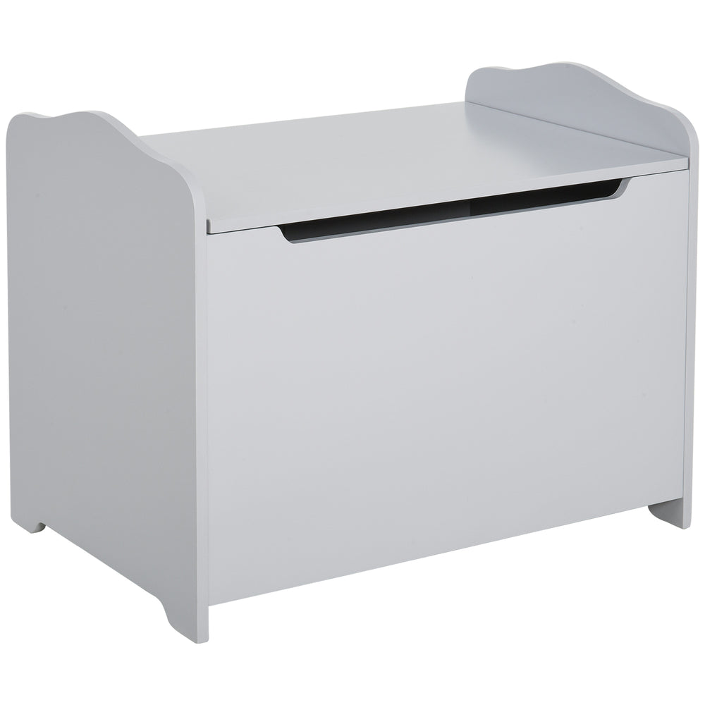 Wooden storage box for children's toys, gray