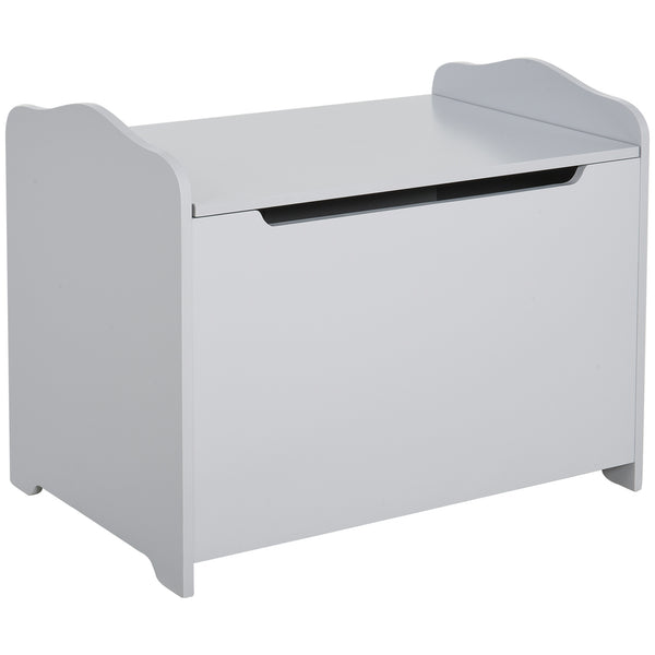 Wooden storage box for children's toys, gray
