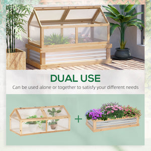 Kit de jardin surélevé avec serre, châssis froid en bois