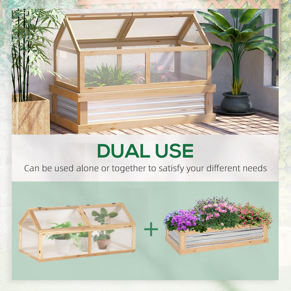 Kit de jardin surélevé avec serre, châssis froid en bois