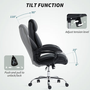 Office chair with spring padding, black