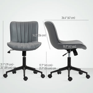 Chaise de bureau sans accoudoirs, gris foncé