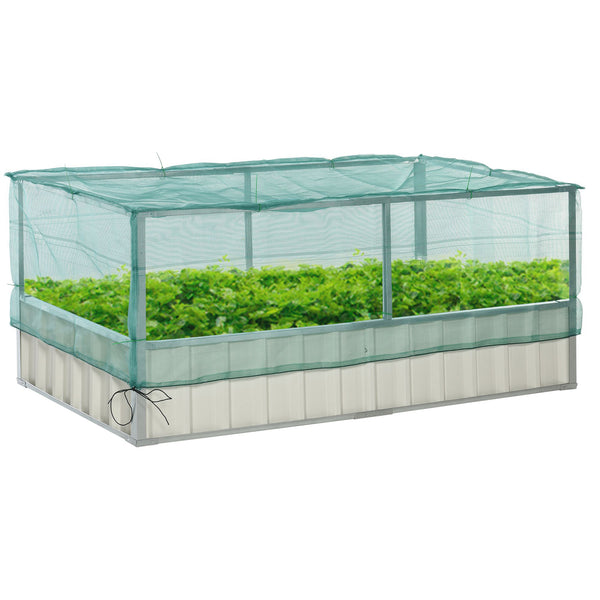 Raised planter with netting, green 