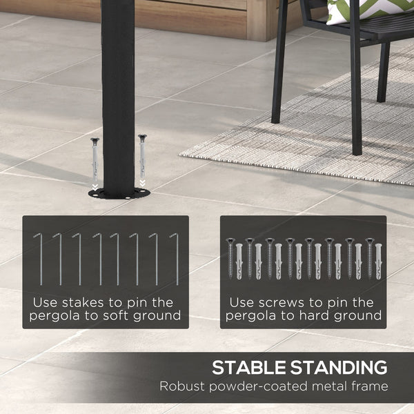 Pergola 10 x 13 avec toile de protection UV30+ et structure en acier, blanc crème