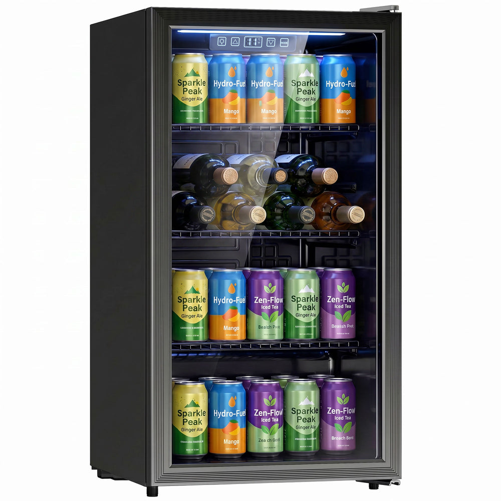 Réfrigérateur à boissons 90 L, 139 canettes, noir