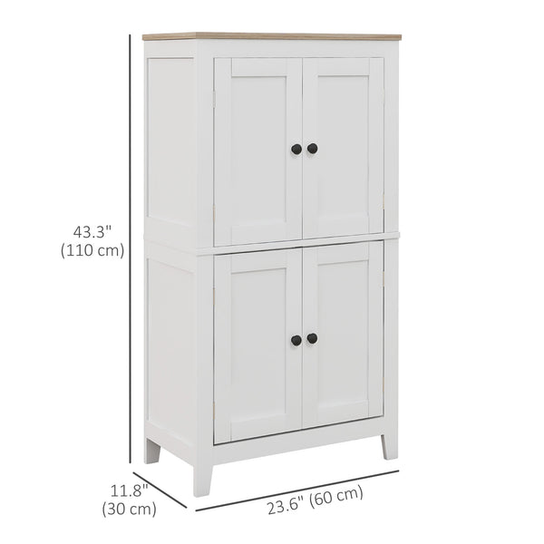Armoire de rangement de salle de bain blanche avec 2 portes et plateau effet chêne