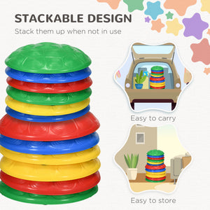 Lot de 12 pierres d'équilibre pour enfants avec tapis antidérapant, motif carapace de tortue