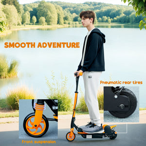 Trottinette électrique pliable avec siège et deux hauteurs réglables, orange