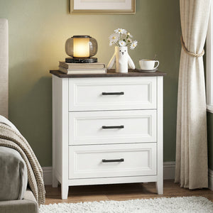 Commode à 3 tiroirs pour chambre à coucher, blanc