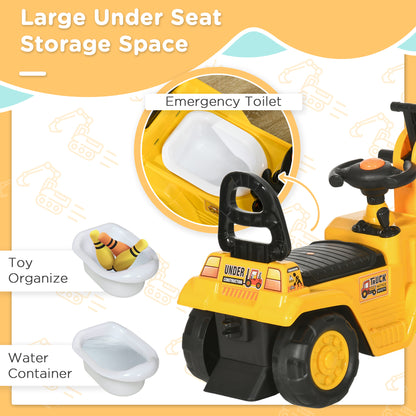 3 in 1 Ride-on Toy Excavator Pull Back Shovel Pretend Play Construction Truck
