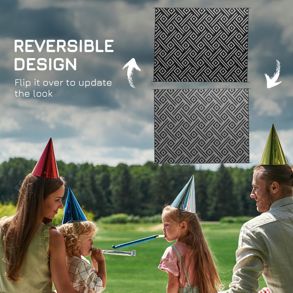 Tapis d'extérieur réversible imperméable en paille plastique