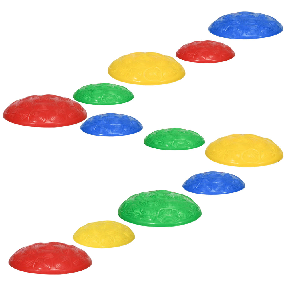 Lot de 12 pierres d'équilibre pour enfants avec tapis antidérapant, motif carapace de tortue