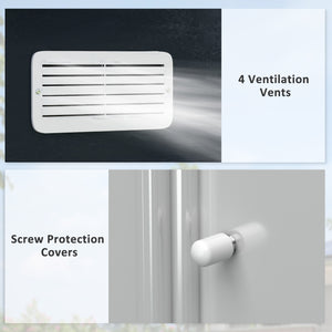 Abri de jardin avec kit de fondation et double porte, gris foncé