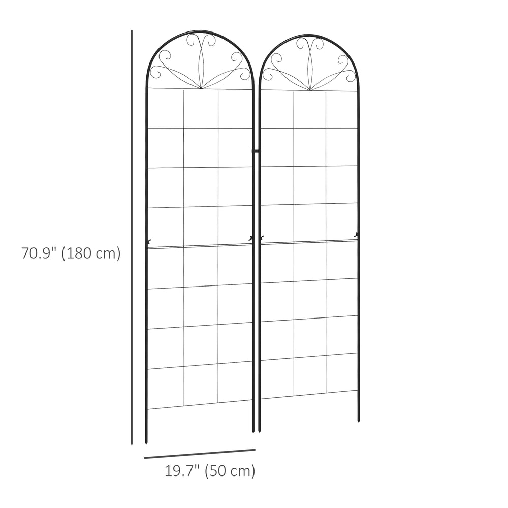 Lot de 2 treillis de jardin pour plantes grimpantes