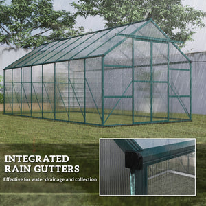 Serre de jardin en aluminium et polycarbonate, verte