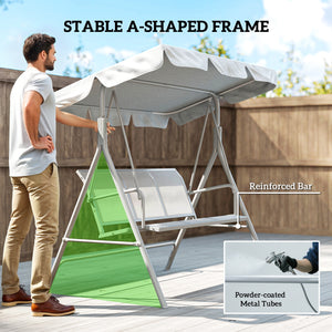 Balancelle 3 places avec auvent, gris clair