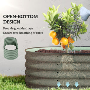 Jardinière surélevée en acier galvanisé avec bordure de sécurité, verte