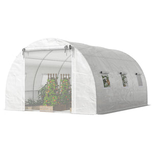 Serre tunnel chaude pour plantes avec barres de support, blanche