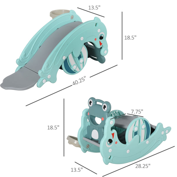 3-in-1 Toddler Slide and Rocking Horse, 1.5-3 Years, Green