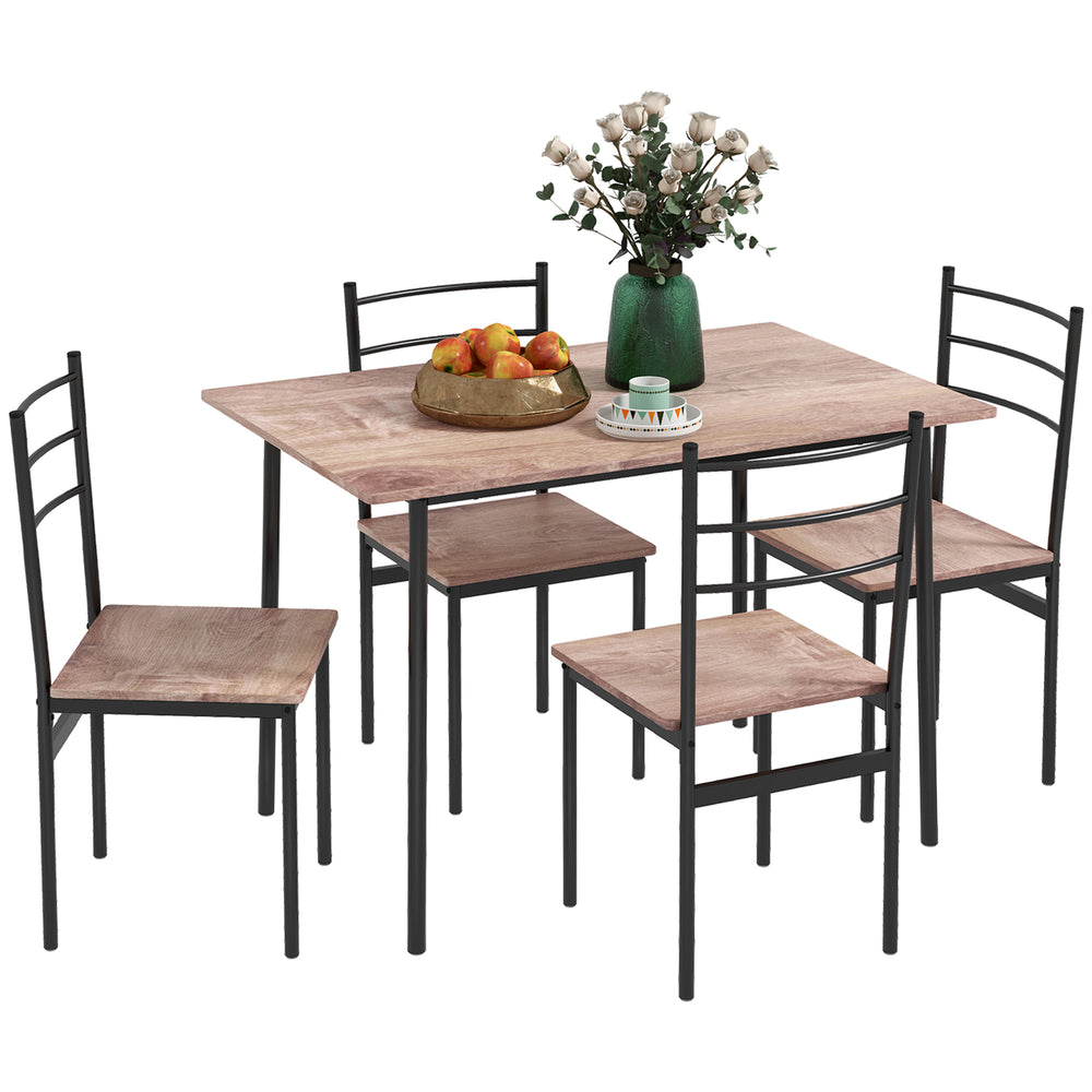 Ensemble de salle à manger 5 pièces pour 4 personnes, cadre en acier pour salle à manger