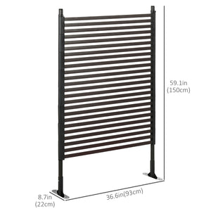 Clôture de jardin métallique à piquets, marron