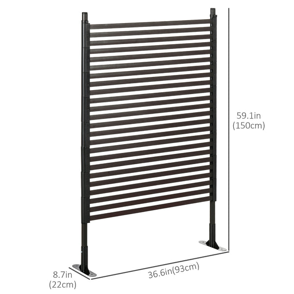 Clôture de jardin métallique à piquets, marron