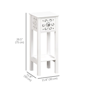 Ensemble de 2 tables de chevet avec tiroir et étagère de rangement ouverte, blanc