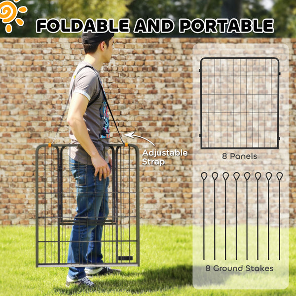 8-panel playpen with door and strap