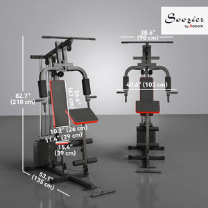 Appareil de musculation multifonction avec une colonne de poids de 65 kg
