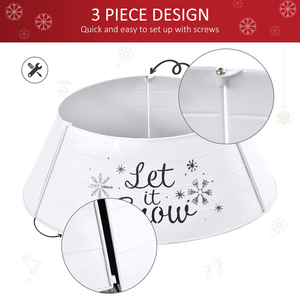Collier de sapin de Noël en métal de 66 cm blanc