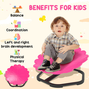 Pink Flower Shaped Children's Swivel Chair