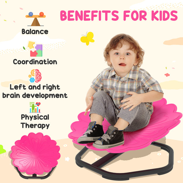 Pink Flower Shaped Children's Swivel Chair