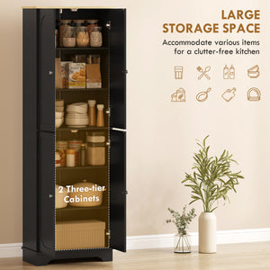 Storage cabinet with adjustable shelves and 4 doors, black.