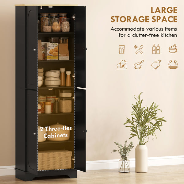 Storage cabinet with adjustable shelves and 4 doors, black.