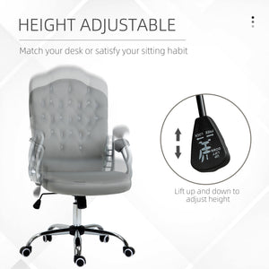 Chaise de bureau en velours avec roulettes pivotantes, grise