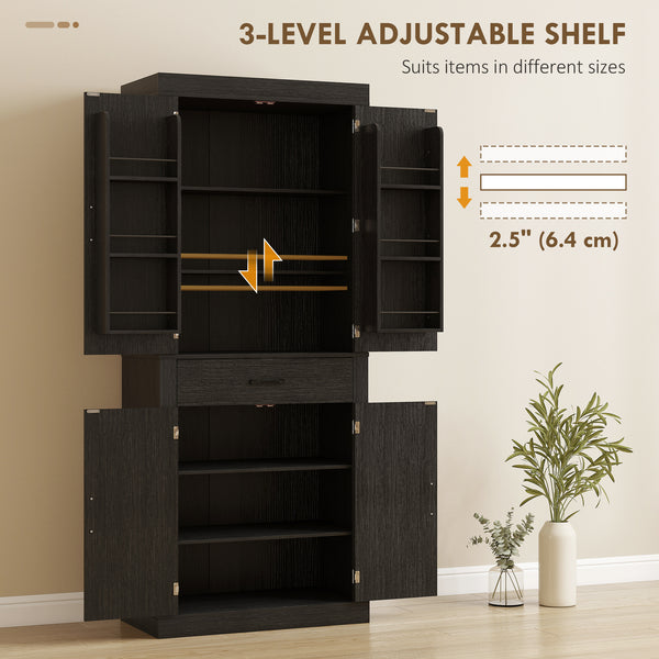 Meuble de rangement style campagnard avec 4 portes de grange, noir