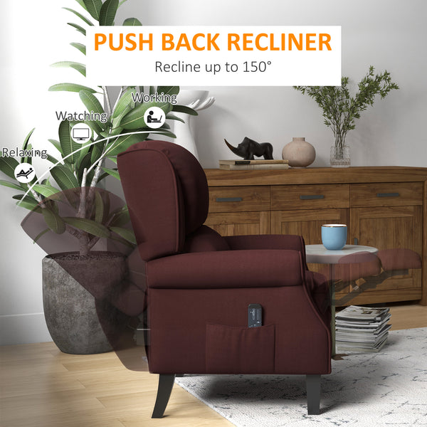 Fauteuil inclinable à dossier relevable de massage, marron