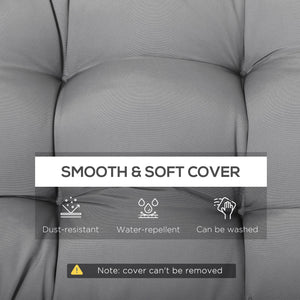 Lot de 2 coussins de rechange pour banc de terrasse, coussin de siège pour causeuse d'extérieur 2 places, gris