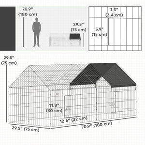 Metal chicken coop with UV-resistant cover