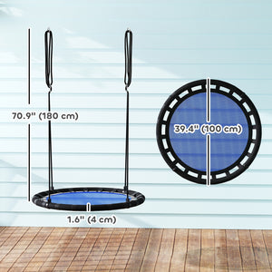 Balançoire pour enfants avec cordes de suspension réglables, bleu marine