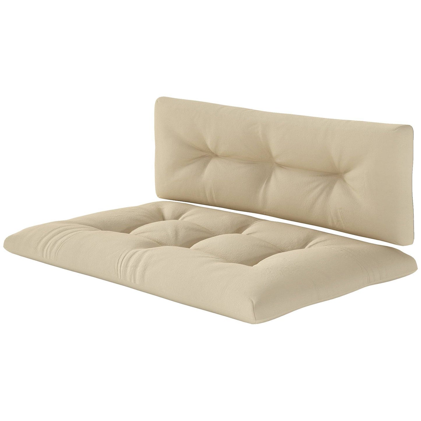 Ensemble de coussins de rechange pour palettes, 2 pièces, 9,9 cm d'épaisseur, beige