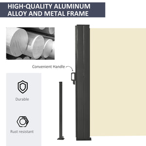 Mur d'intimité extérieur rétractable, blanc crème