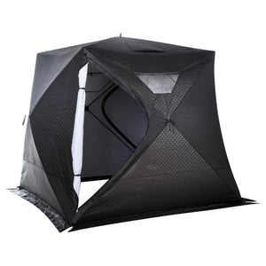 4-Person Insulated Ice Fishing Tent, Portable Ice Fishing Shelter with Ventilation Windows, Carry Bag, Two Doors and Anchors for Low-Temp -22℉