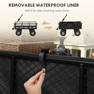 Chariot de jardin en acier avec doublure amovible