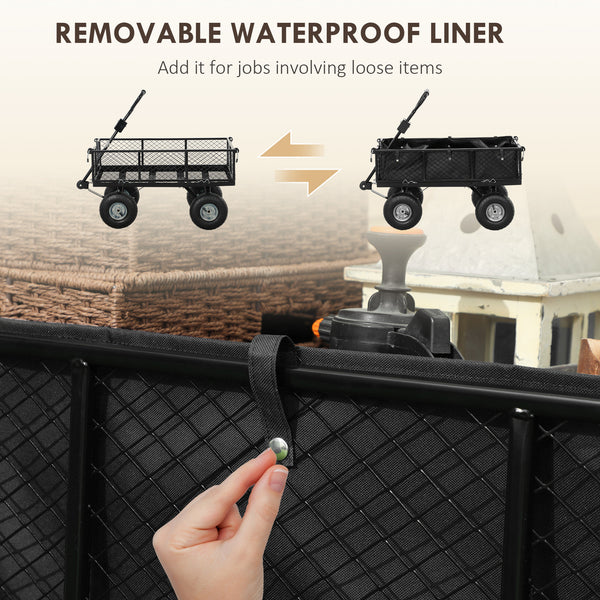 Chariot de jardin en acier avec doublure amovible