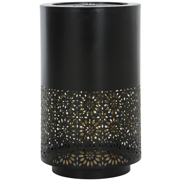 Fontaine cascade de jardin avec lumières LED, fontaine d'extérieur à débit réglable, noire