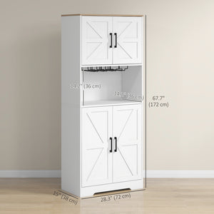 Garde-manger avec rangementpour coupe à vin, blanc