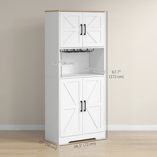 Garde-manger avec rangementpour coupe à vin, blanc