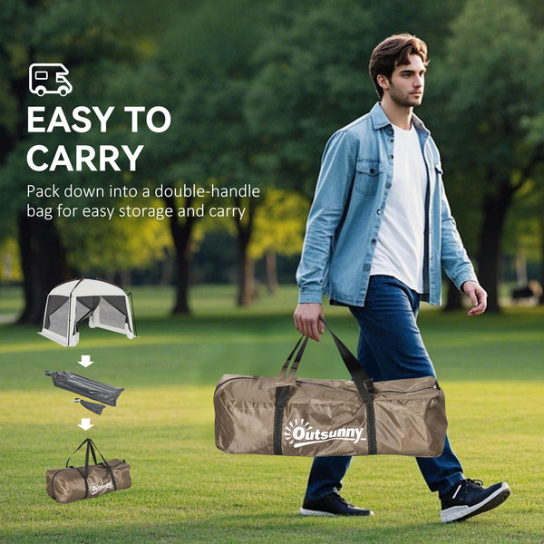 Tente moustiquaire avec protection UV50+, sac de transport et piquets de fixation, blanche